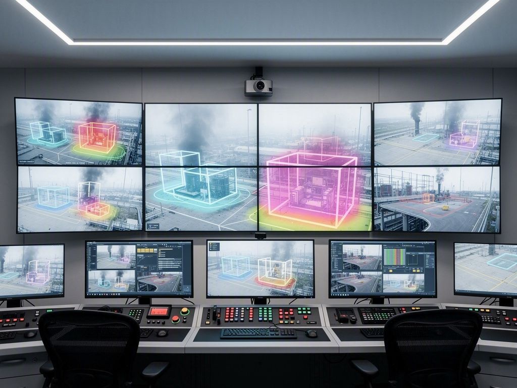 Factory cameras enhanced with AI to detect smoke, flames, and dangerous zones