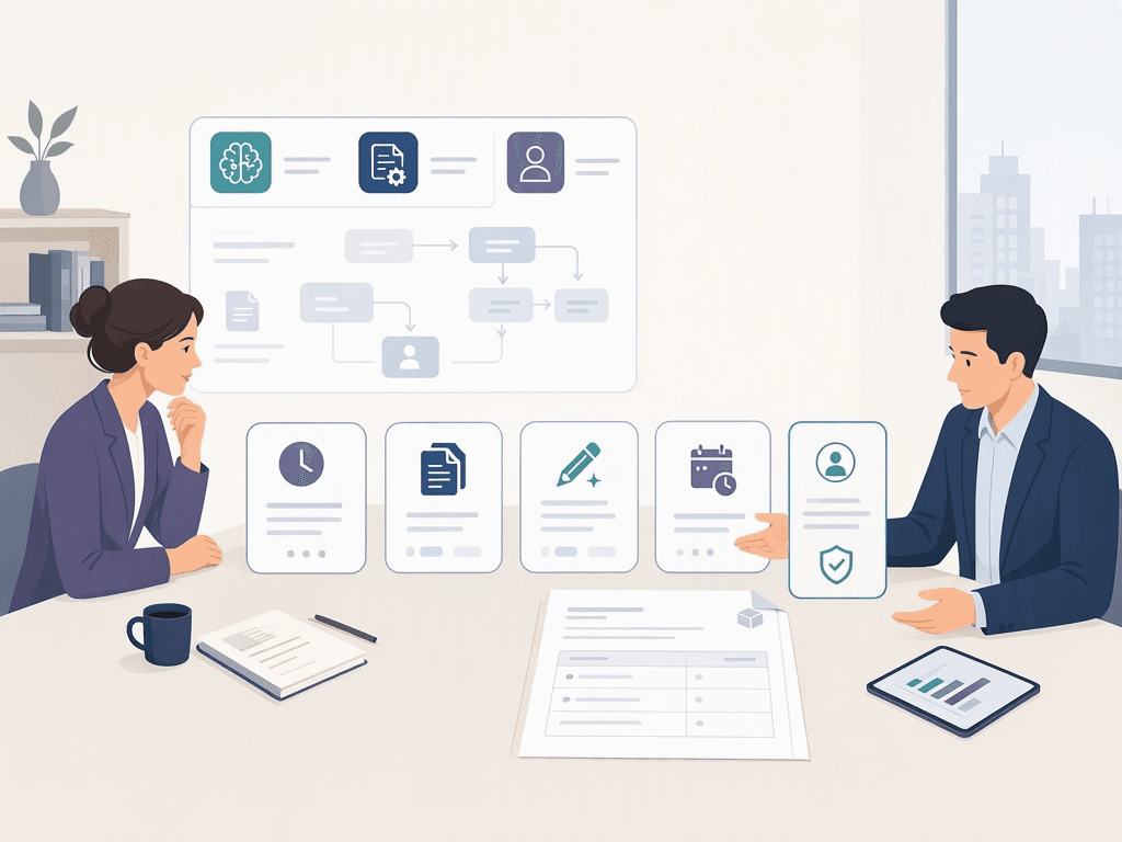 Employees evaluate an AI pilot using handling time, repeated data entry, corrections, and delayed requests.