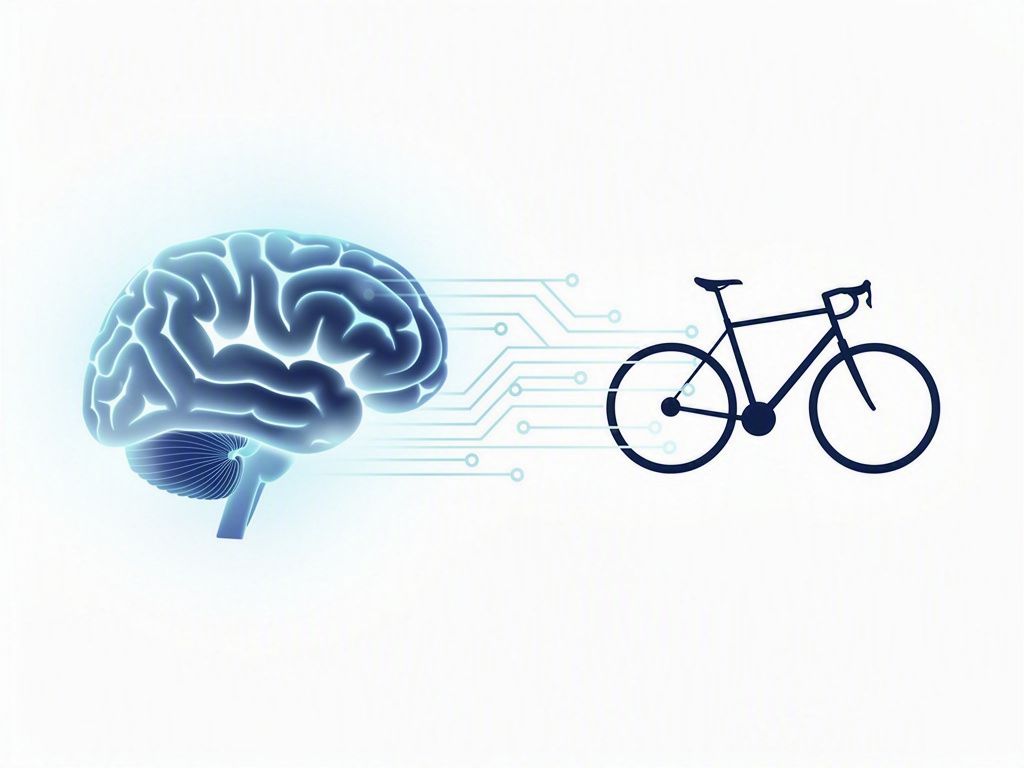 Illustration of procedural memory helping humans remember how to ride a bicycle